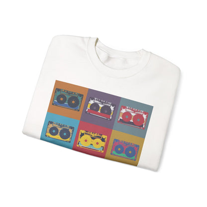 Vintage Boombox Crewneck Sweatshirt, Cozy Unisex Sweatshirt, Retro Music Gift, Casual Lounge Wear, Perfect for Music Lovers - MaisonThreadory