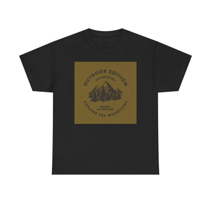 Mountain Adventure Tee, Outdoor Edition Heavy Cotton Shirt, Unisex Graphic T-Shirt, Perfect for Camping, Hiking, Gift for Nature Lovers - MaisonThreadory