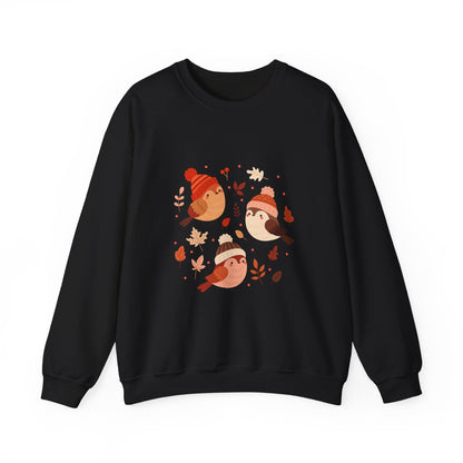 Cozy Birdie Crewneck Sweatshirt - Cute Winter Apparel, Gift for Bird Lovers, Fall Fashion, Layering Sweatshirt, Holiday Gift - MaisonThreadory
