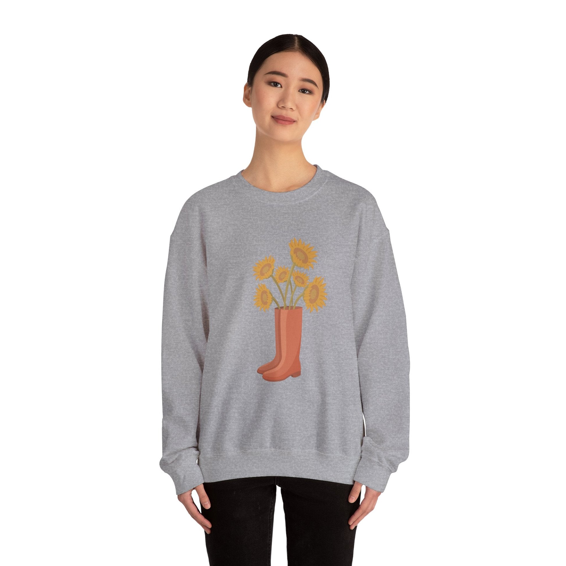 Sunny Boots Floral Crewneck Sweatshirt - MaisonThreadory