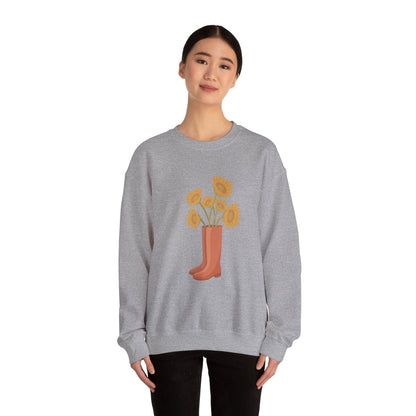Sunny Boots Floral Crewneck Sweatshirt - MaisonThreadory