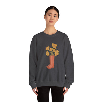 Sunny Boots Floral Crewneck Sweatshirt - MaisonThreadory