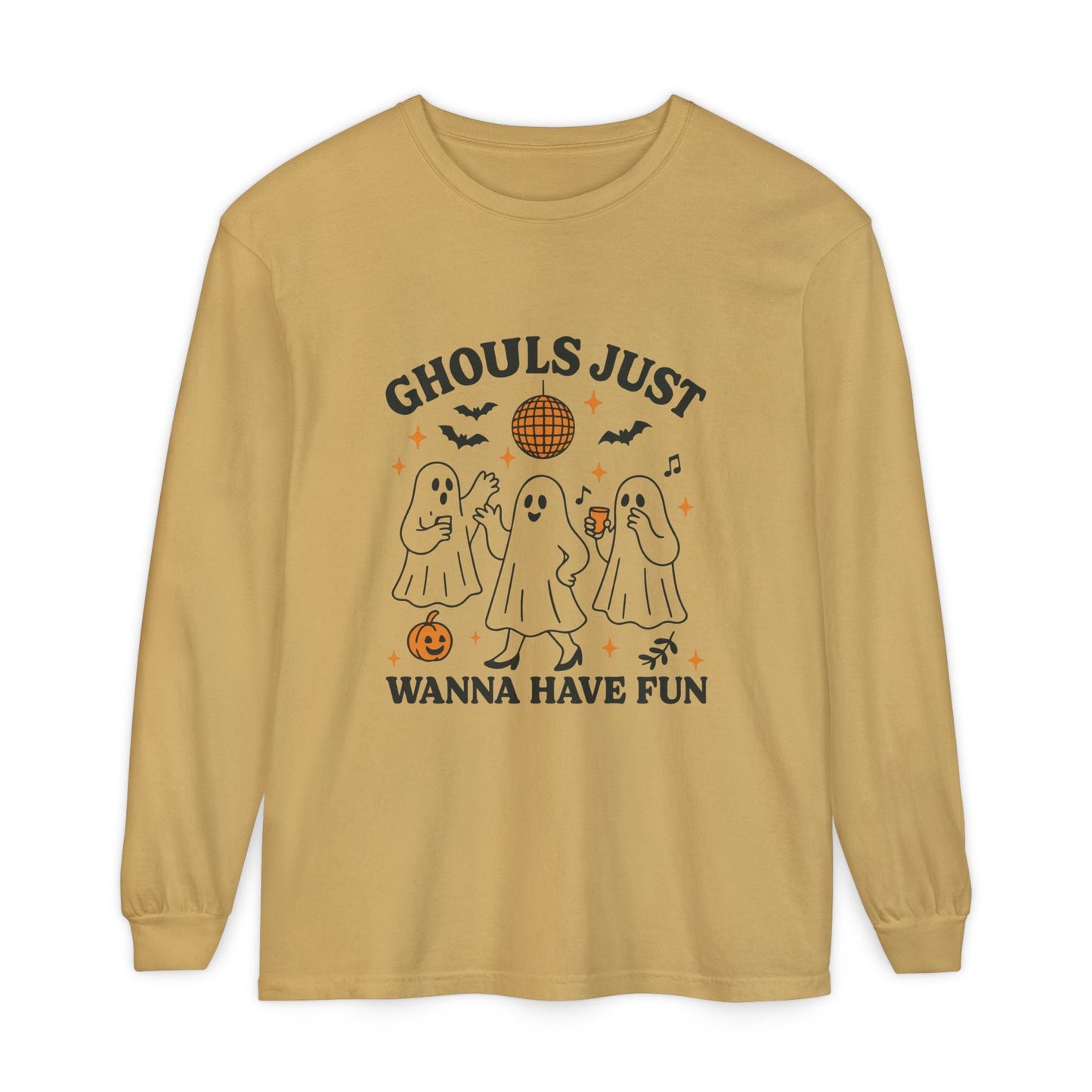 Halloween Fun Long Sleeve T-Shirt, Ghosts, Ghouls, Unisex Tee, Halloween Party, Fall Fashion, Casual Wear - MaisonThreadory