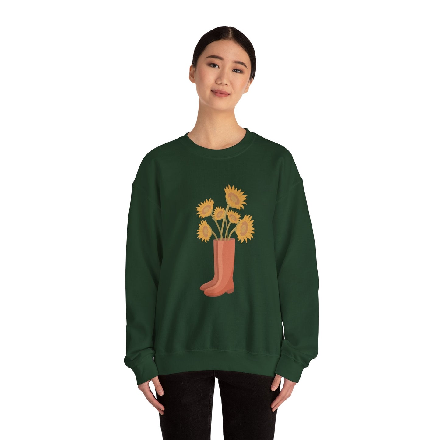 Sunny Boots Floral Crewneck Sweatshirt - MaisonThreadory
