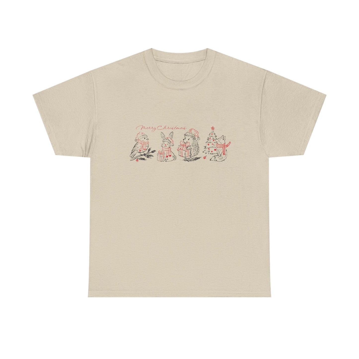 Whimsical Holiday Character Unisex Heavy Cotton Tee, Cute Graphic Tee, Family Reunion Shirt, Christmas Gift, Everyday Casual Wear - MaisonThreadory