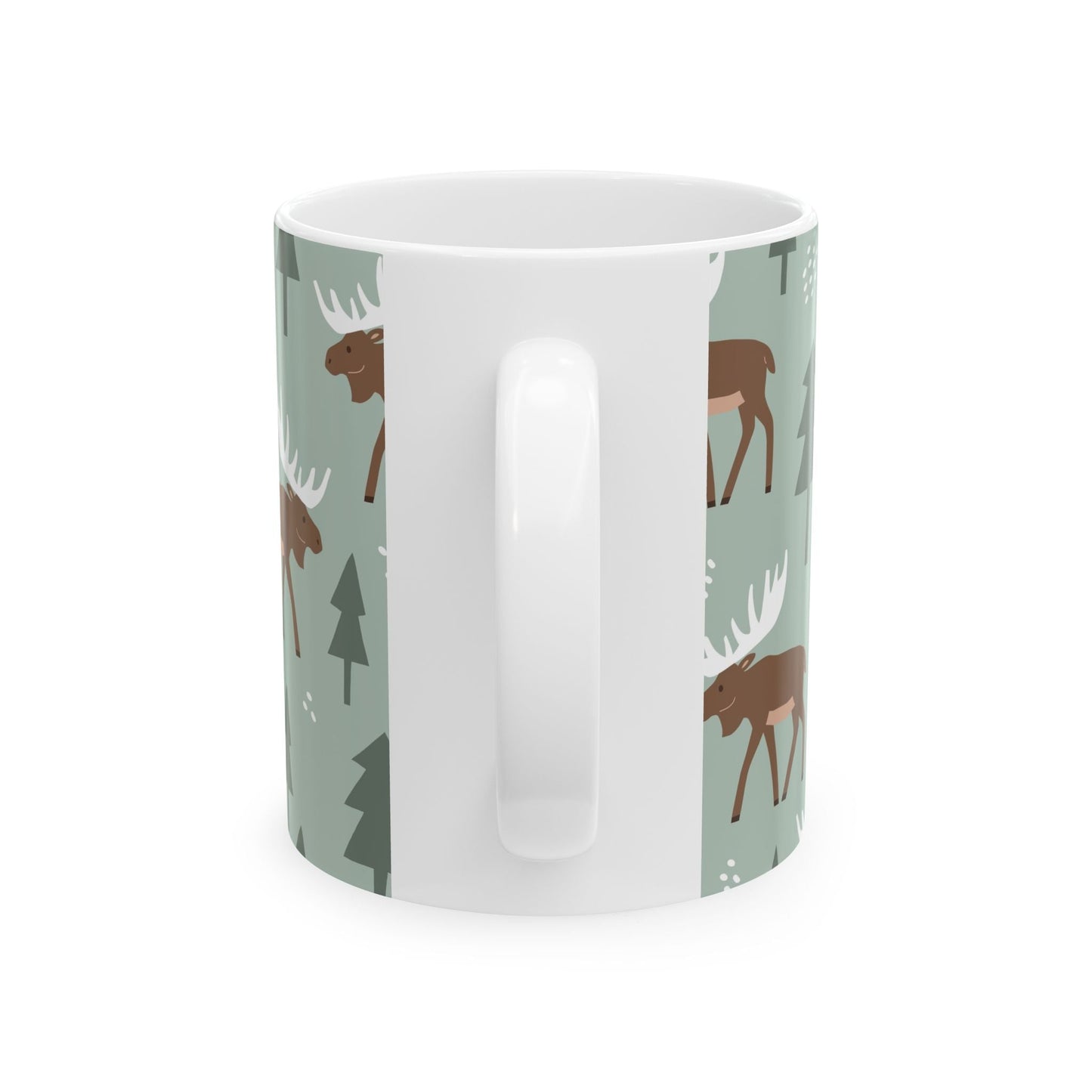 Moose Pattern Ceramic Mug – Perfect for Nature Lovers, Rustic Home Decor, Housewarming Gifts, or Cozy Coffee Moments - MaisonThreadory