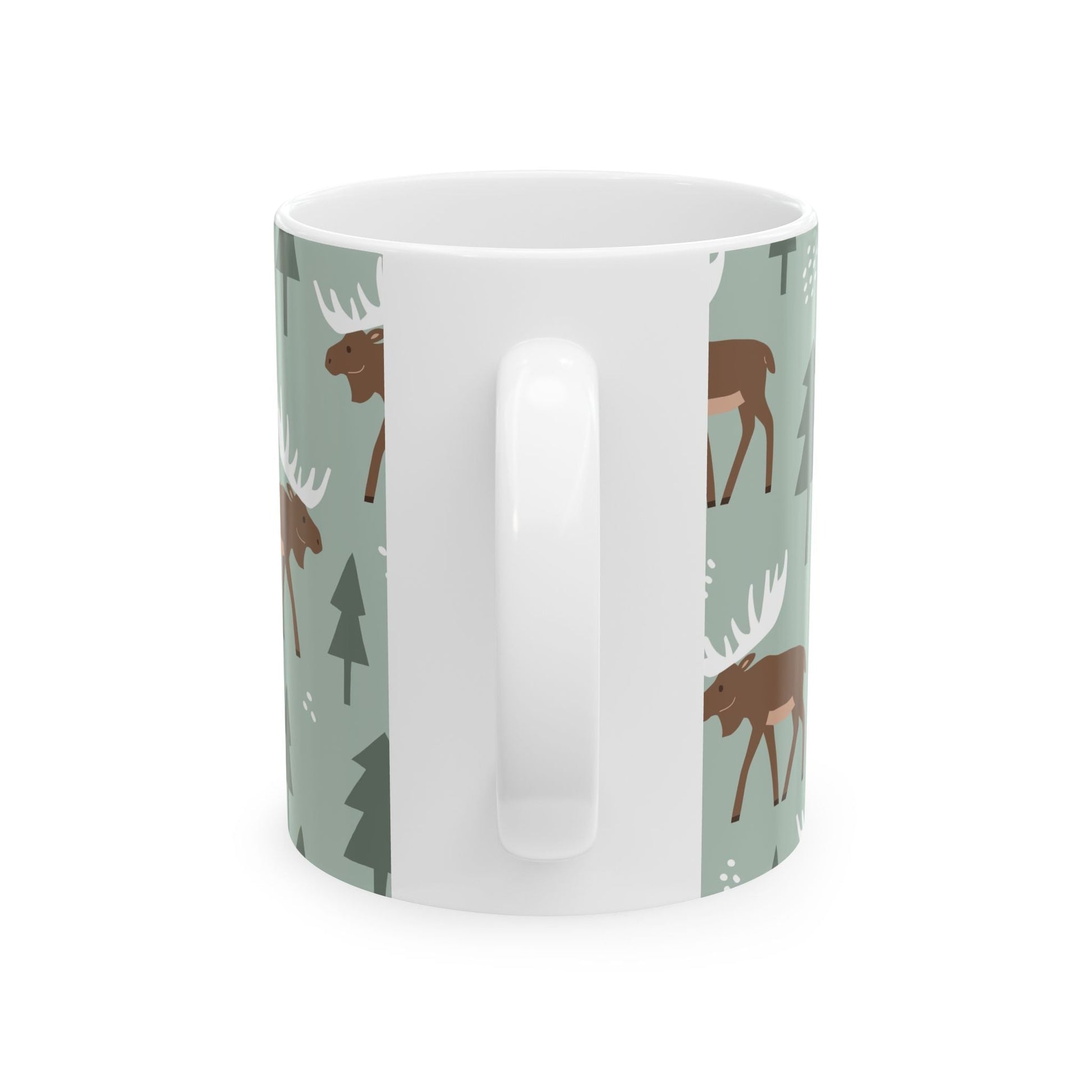 Moose Pattern Ceramic Mug – Perfect for Nature Lovers, Rustic Home Decor, Housewarming Gifts, or Cozy Coffee Moments - MaisonThreadory