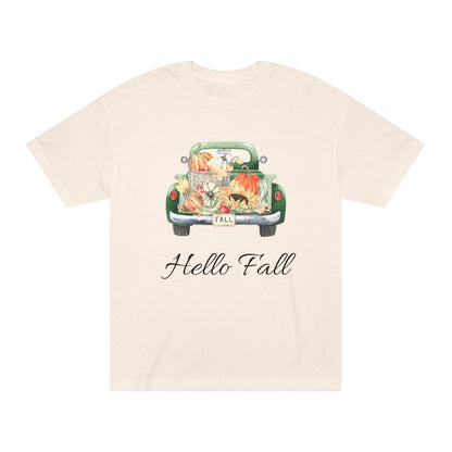 Hello Fall Unisex Classic Tee | Cozy Autumn Shirt, Fall Fashion, Seasonal T-Shirt, Gift for Her, Trendy Outfit - MaisonThreadory