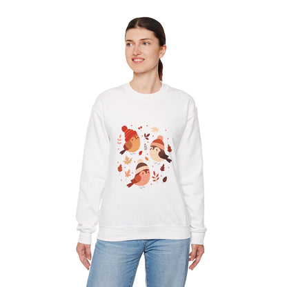 Cozy Birdie Crewneck Sweatshirt - Cute Winter Apparel, Gift for Bird Lovers, Fall Fashion, Layering Sweatshirt, Holiday Gift - MaisonThreadory