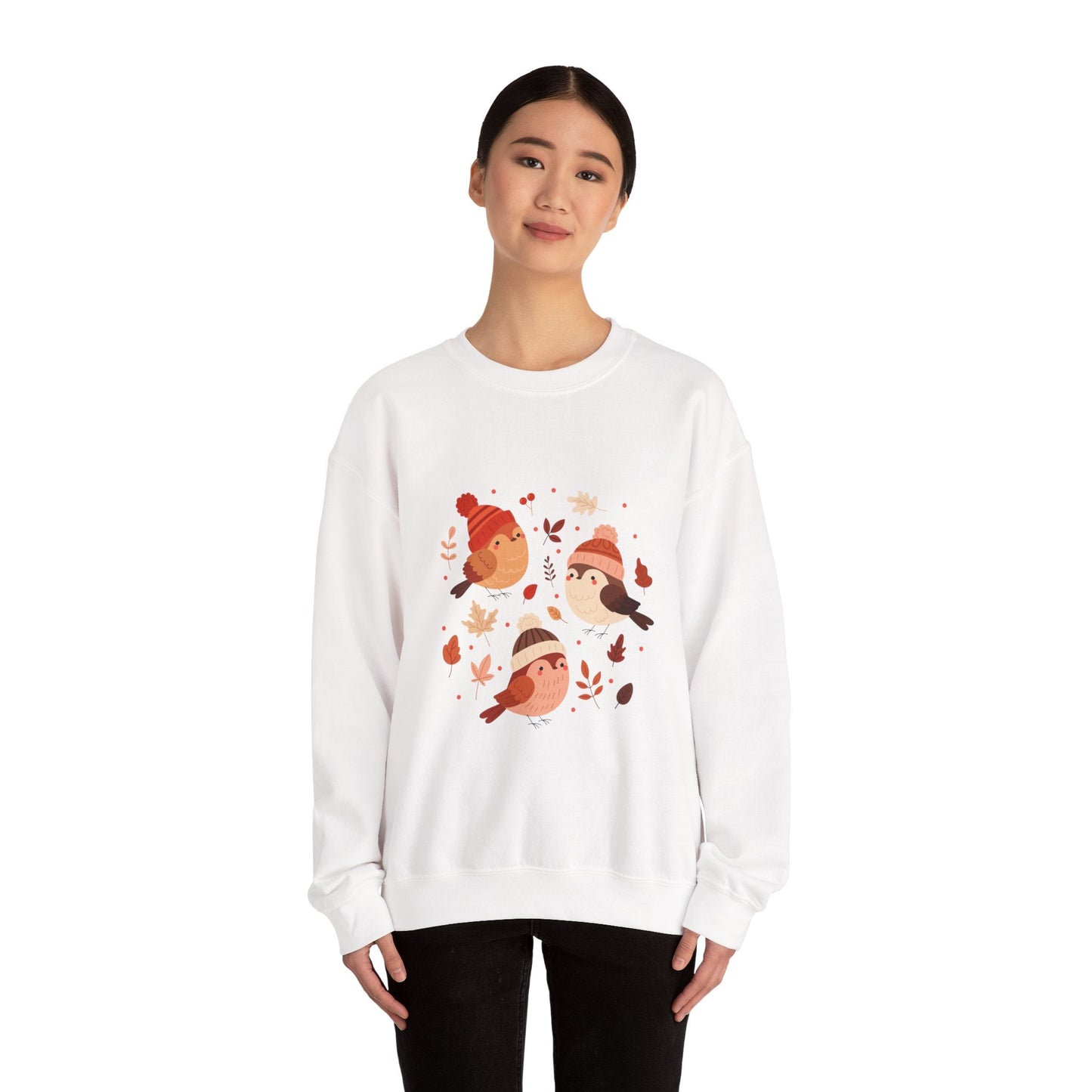 Cozy Birdie Crewneck Sweatshirt - Cute Winter Apparel, Gift for Bird Lovers, Fall Fashion, Layering Sweatshirt, Holiday Gift - MaisonThreadory