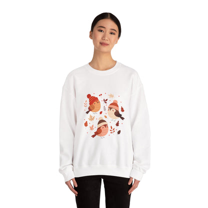 Cozy Birdie Crewneck Sweatshirt - Cute Winter Apparel, Gift for Bird Lovers, Fall Fashion, Layering Sweatshirt, Holiday Gift - MaisonThreadory