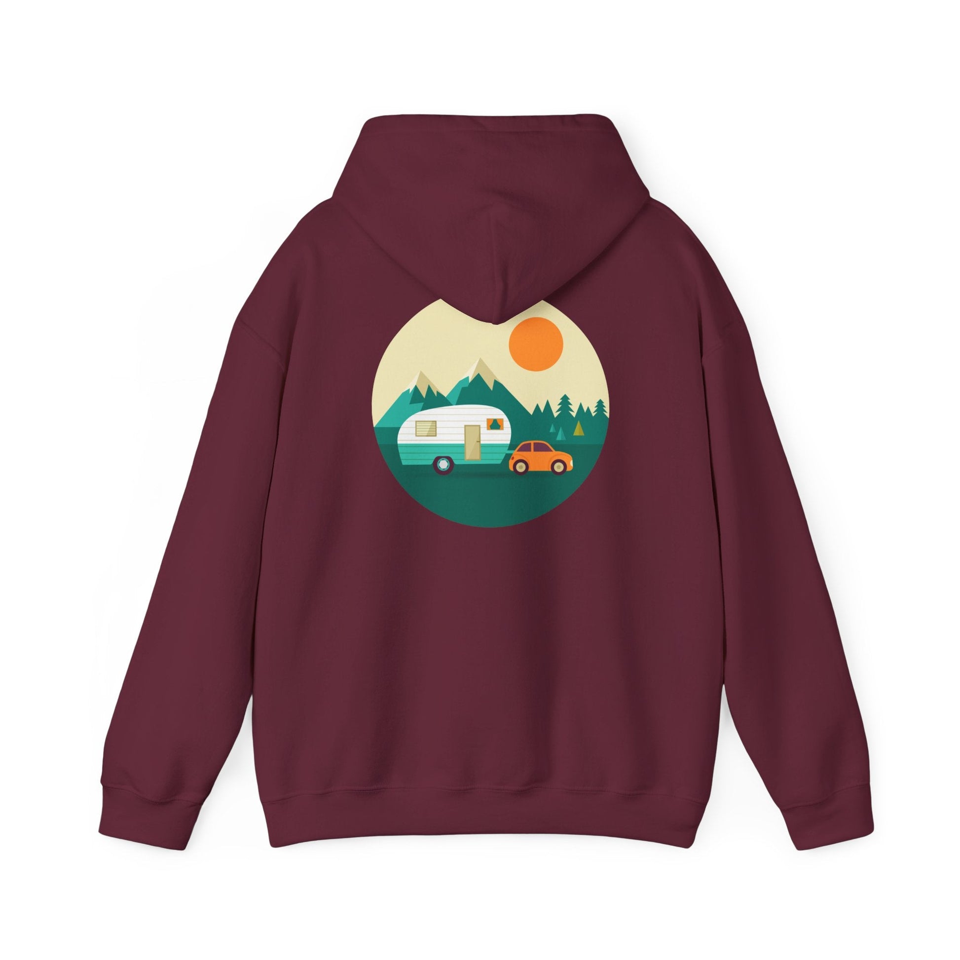Camping Adventure Hoodie - Unisex Heavy Blend - Cozy Sweatshirt for Nature Lovers - Outdoor Gift - Travel Hoodie - MaisonThreadory