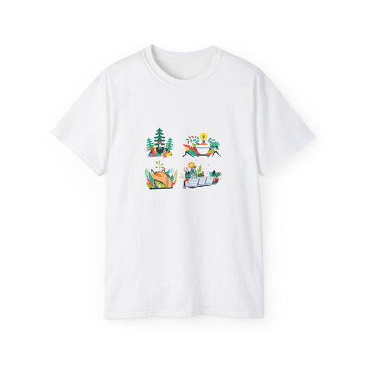 Nature - Inspired Unisex Tee with Colorful Design, Casual Wear, Outdoor Enthusiasts, Gifts for Friends, Summer Vibes, Eco - Friendly Fashion - MaisonThreadory