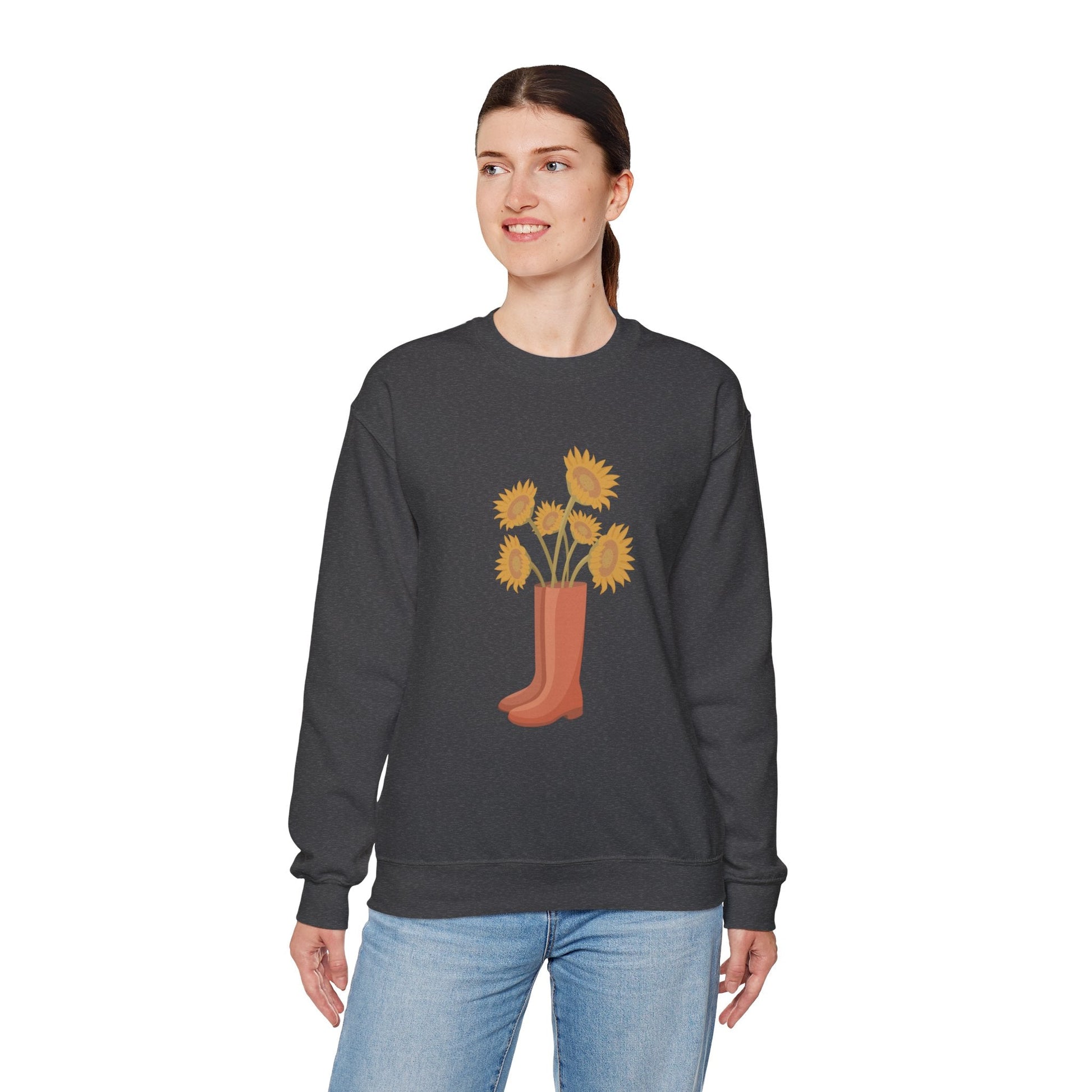 Sunny Boots Floral Crewneck Sweatshirt - MaisonThreadory