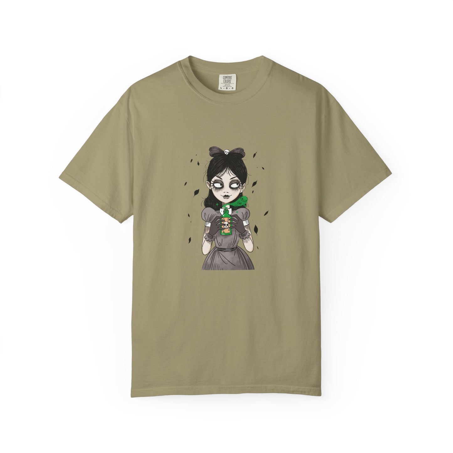 Gothic Girl Graphic Tee, Casual Wear, Halloween T-shirt, Unique Art Clothing, Gift for Teens - MaisonThreadory