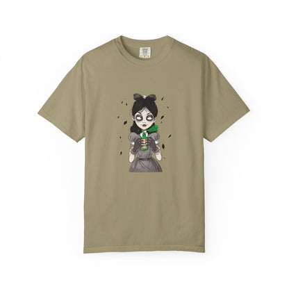 Gothic Girl Graphic Tee, Casual Wear, Halloween T-shirt, Unique Art Clothing, Gift for Teens - MaisonThreadory