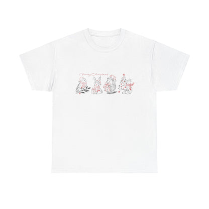 Whimsical Holiday Character Unisex Heavy Cotton Tee, Cute Graphic Tee, Family Reunion Shirt, Christmas Gift, Everyday Casual Wear - MaisonThreadory