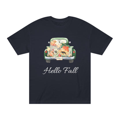 Hello Fall Unisex Classic Tee | Cozy Autumn Shirt, Fall Fashion, Seasonal T-Shirt, Gift for Her, Trendy Outfit - MaisonThreadory