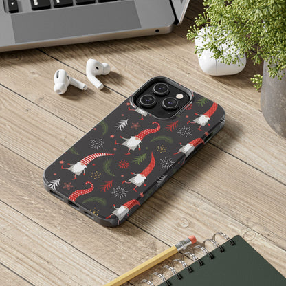 Gnomes & Holiday Cheer Tough Phone Cases, Cute Phone Accessories, Holiday Gift, Gnome Phone Cover, Festive Phone Protection, Winter Decor - MaisonThreadory