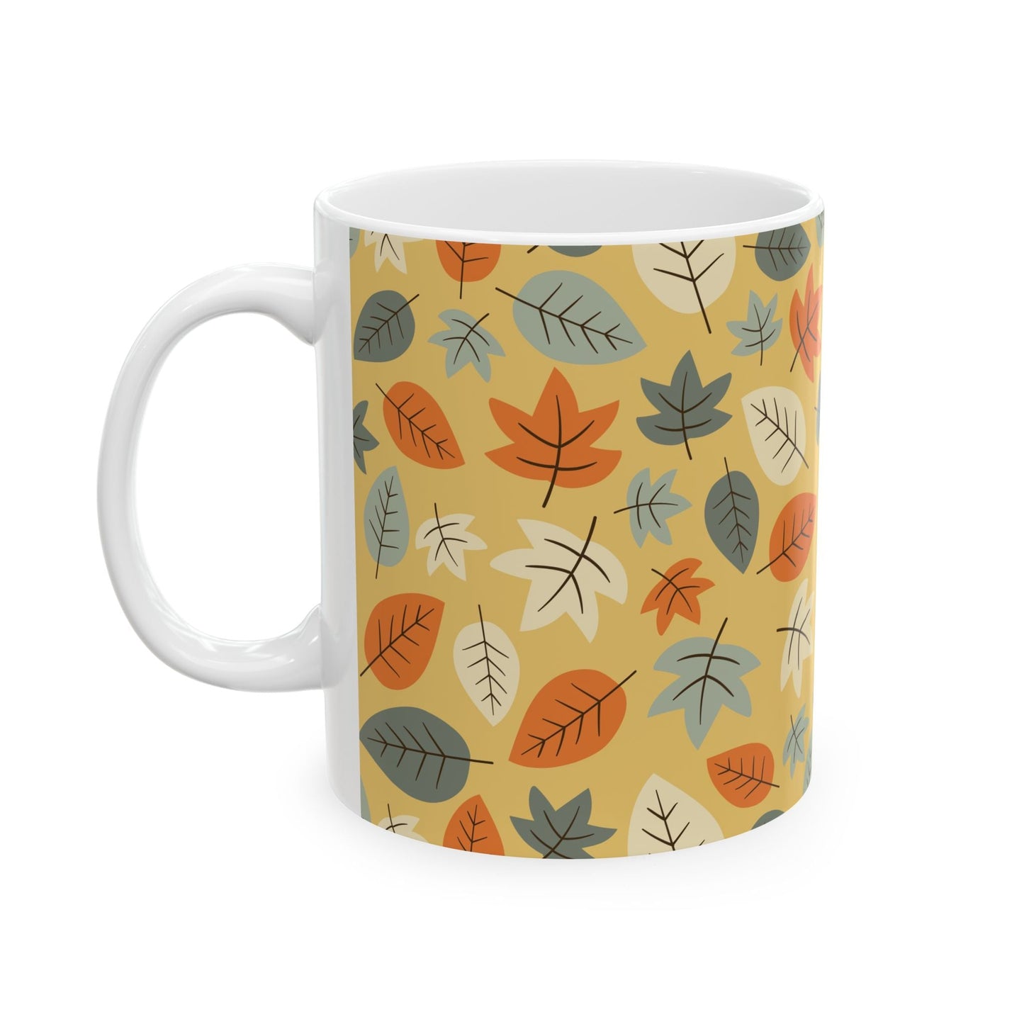 Autumn Leaves Ceramic Mug - Cozy Fall Drinkware - MaisonThreadory