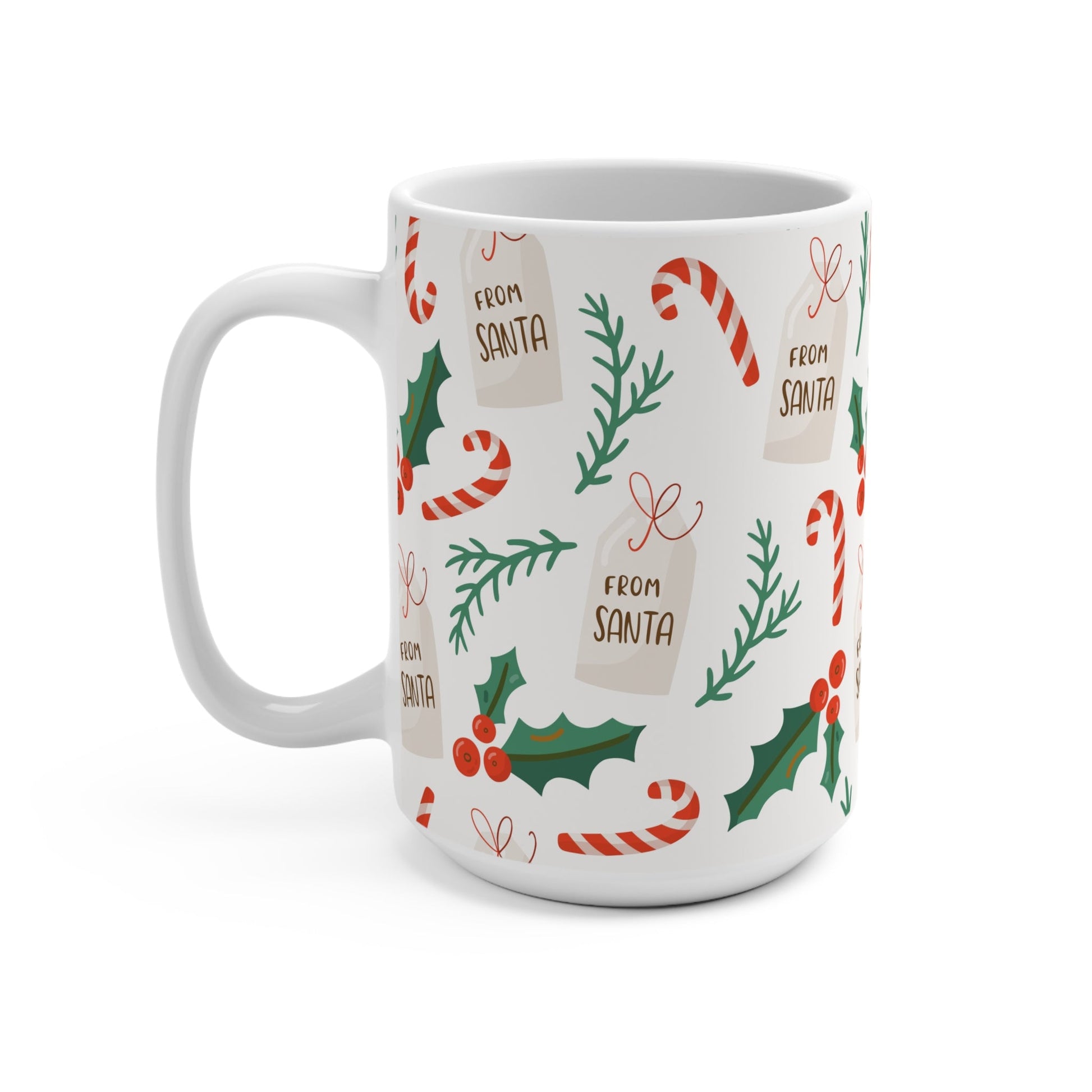 Festive Christmas Mug, Holiday Coffee Cup, Santa Gift Mug, Seasonal Drinkware, Winter Wonderland Mug - MaisonThreadory