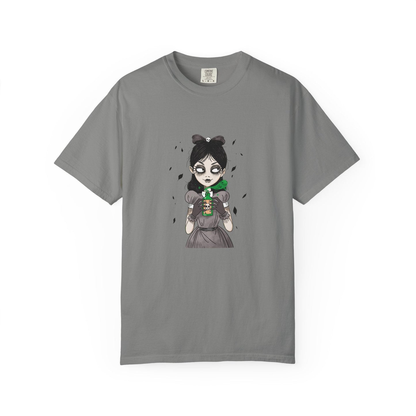 Gothic Girl Graphic Tee, Casual Wear, Halloween T-shirt, Unique Art Clothing, Gift for Teens - MaisonThreadory