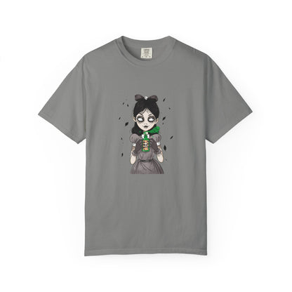 Gothic Girl Graphic Tee, Casual Wear, Halloween T-shirt, Unique Art Clothing, Gift for Teens - MaisonThreadory