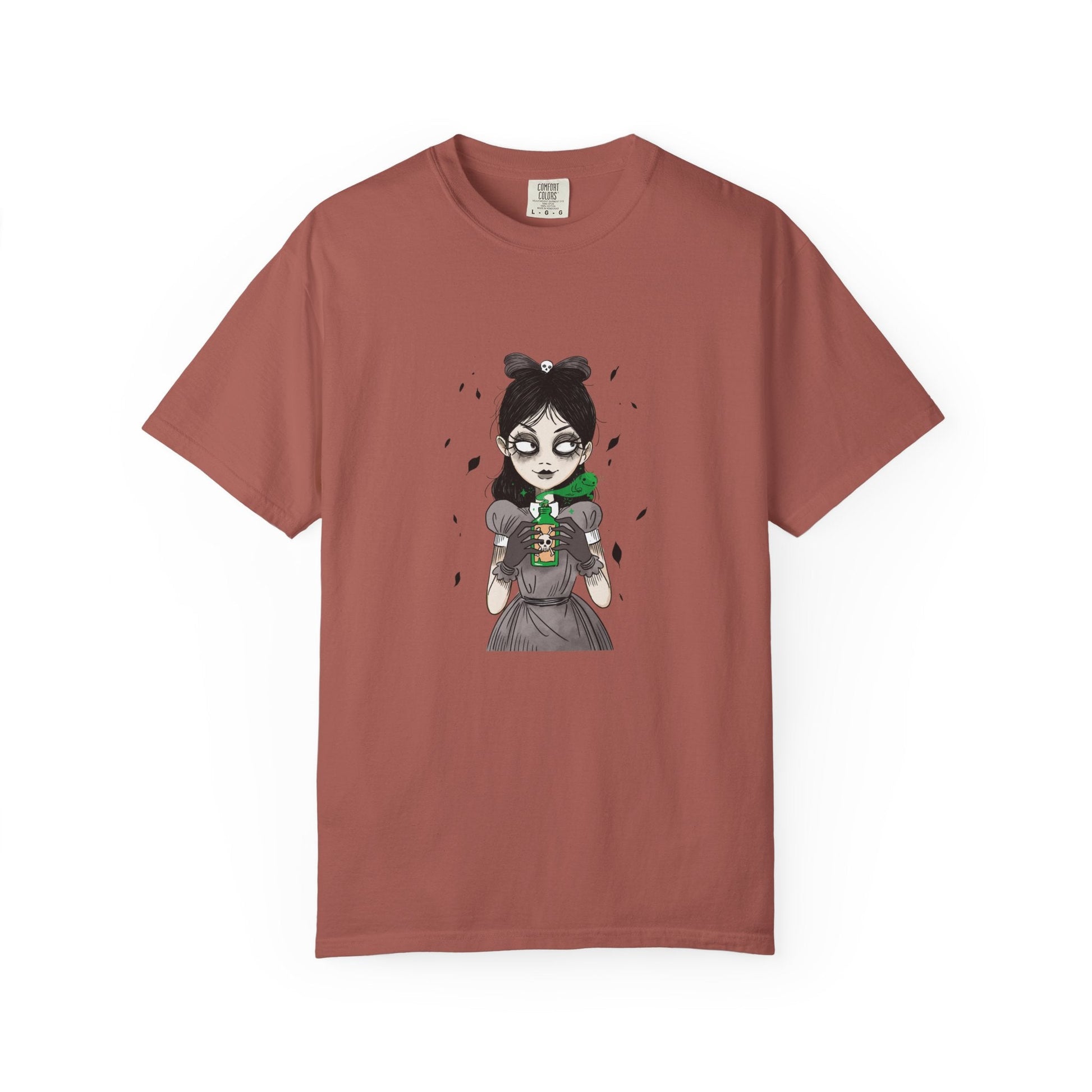Gothic Girl Graphic Tee, Casual Wear, Halloween T-shirt, Unique Art Clothing, Gift for Teens - MaisonThreadory