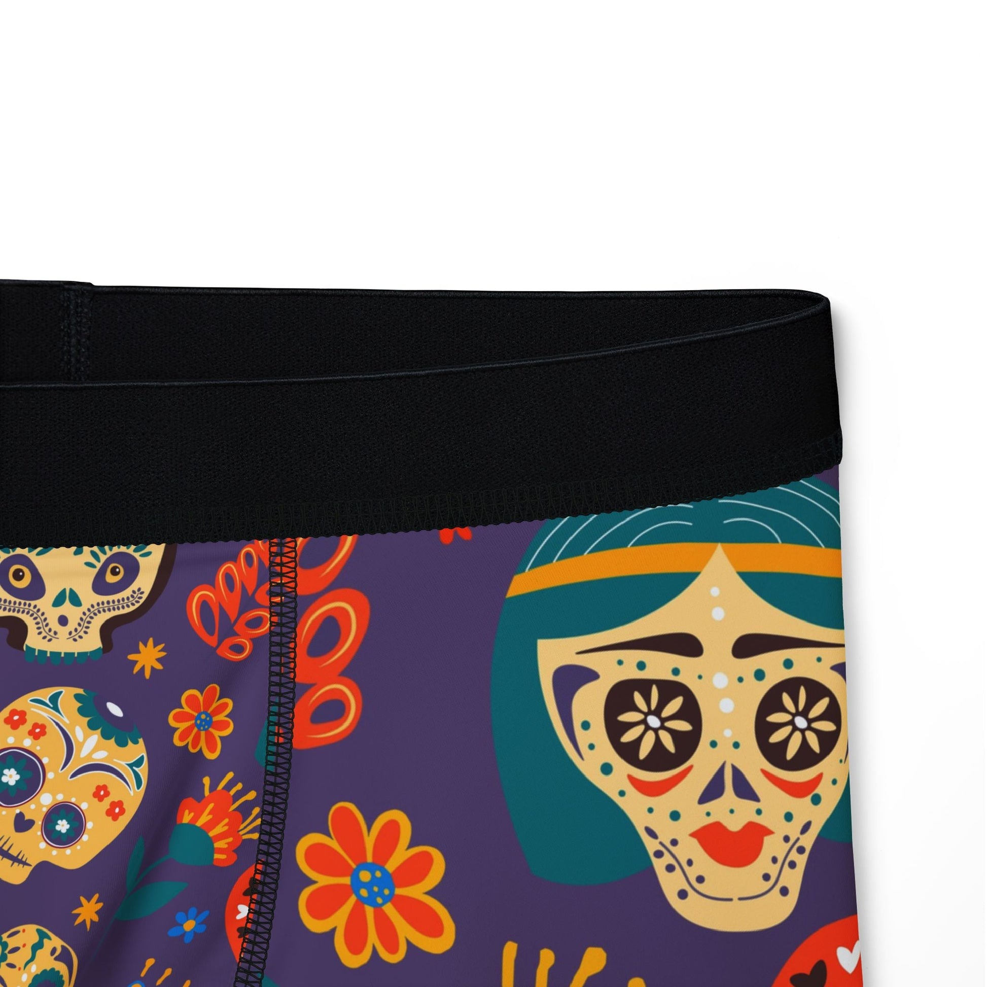 Day of the Dead Men's Boxers, Colorful AOP Underwear, Unique Halloween Gift, Fun Skull Print, Vibrant Men's Apparel - MaisonThreadory