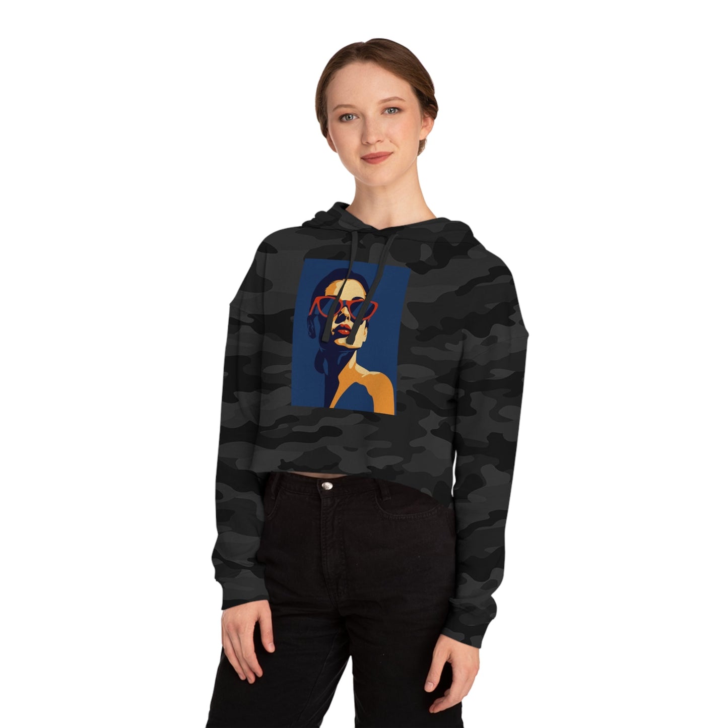 Chic Women's Cropped Hooded Sweatshirt, Trendy Fashion, Perfect for Casual Outings, Summer Nights, Gift for Her, Stylish Layering - MaisonThreadory