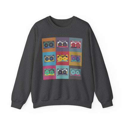 Vintage Boombox Crewneck Sweatshirt, Cozy Unisex Sweatshirt, Retro Music Gift, Casual Lounge Wear, Perfect for Music Lovers - MaisonThreadory