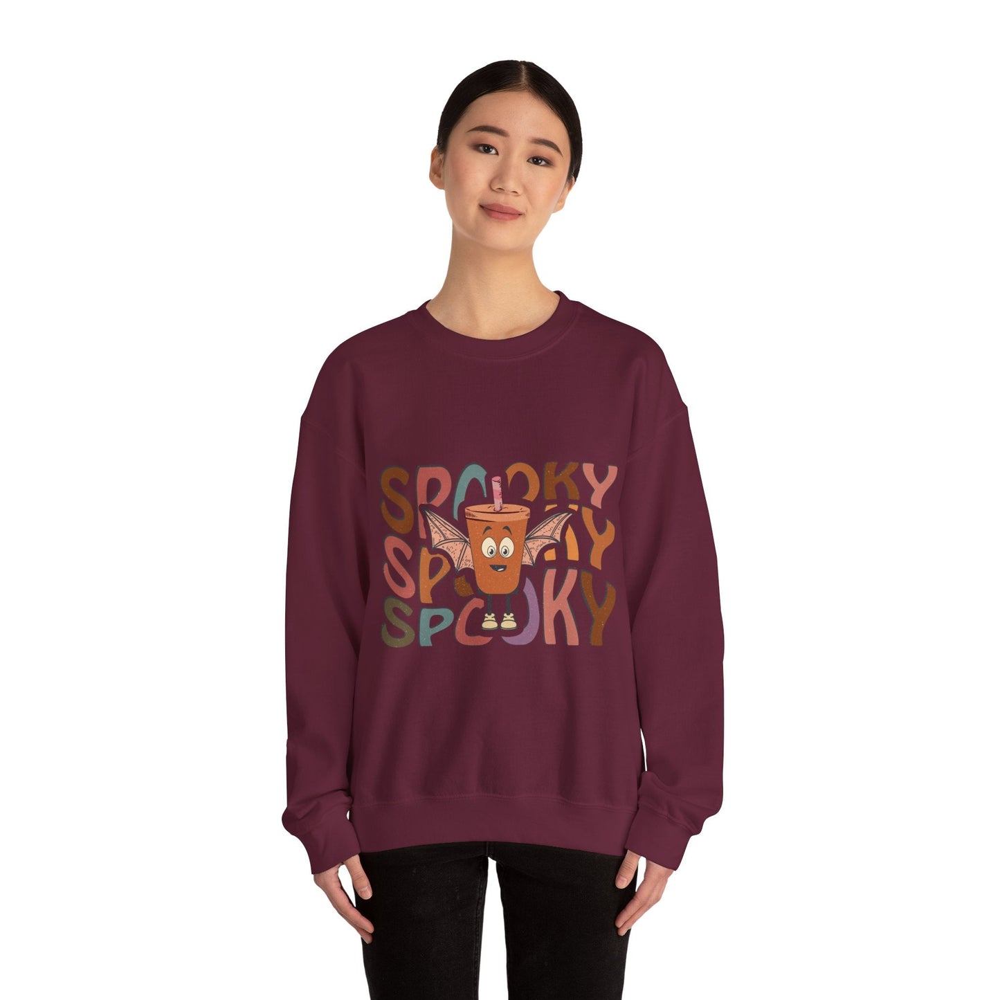 Spooky Vibes Crewneck Sweatshirt - Unisex Halloween Sweater for Cozy Nights, Fall Fashion, Gift for Spooky Season, Festive Apparel - MaisonThreadory