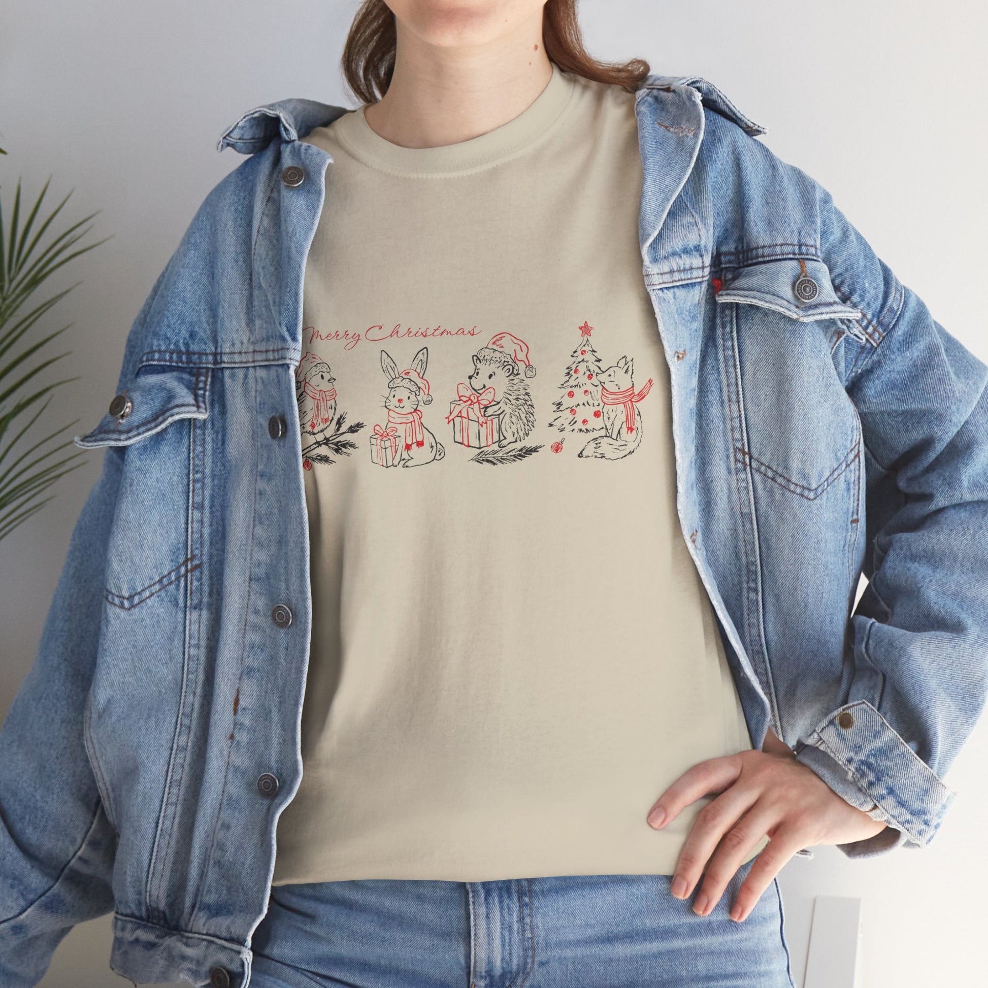 Whimsical Holiday Character Unisex Heavy Cotton Tee, Cute Graphic Tee, Family Reunion Shirt, Christmas Gift, Everyday Casual Wear - MaisonThreadory