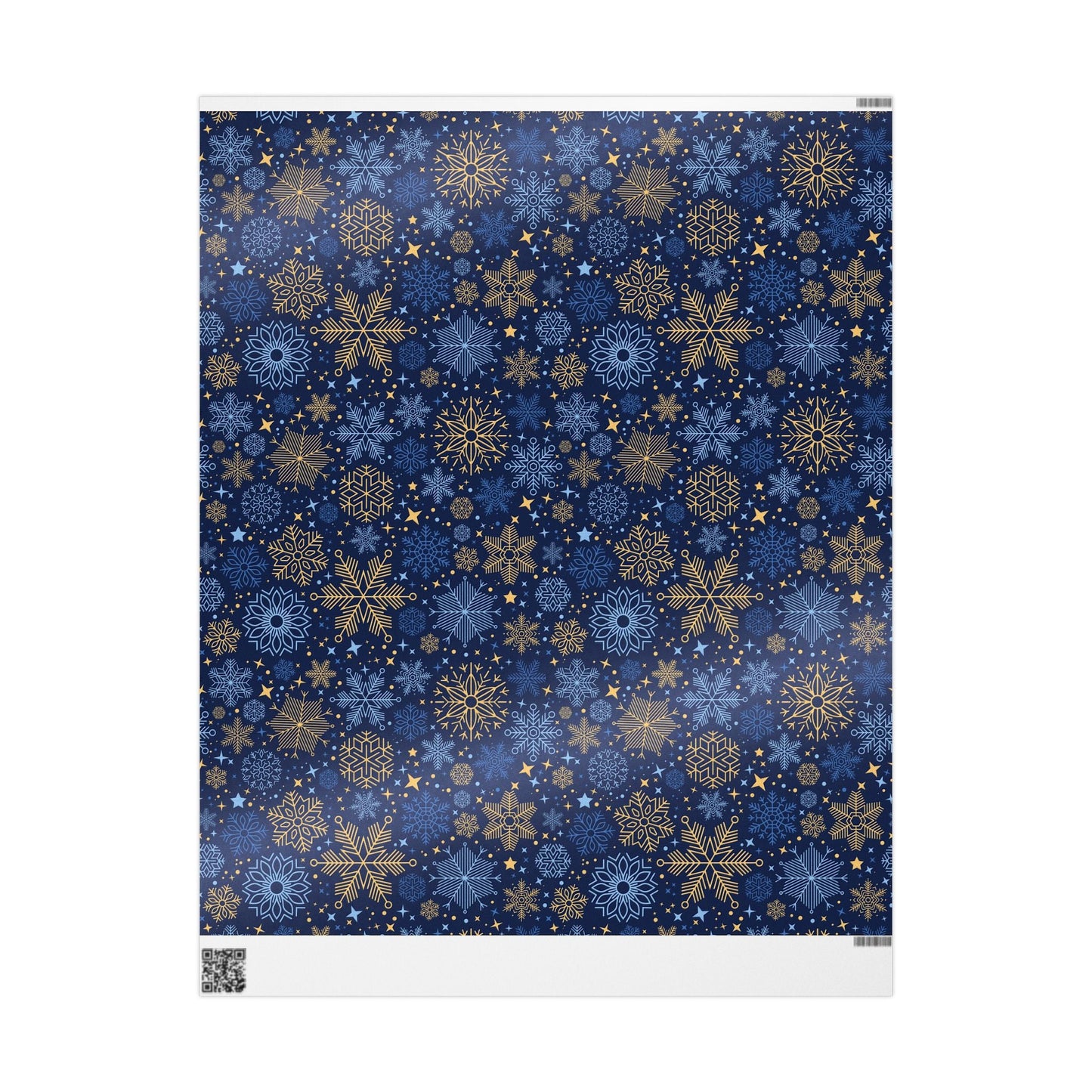Holiday Snowflake Wrapping Paper - Navy & Gold Gift Wrap - MaisonThreadory