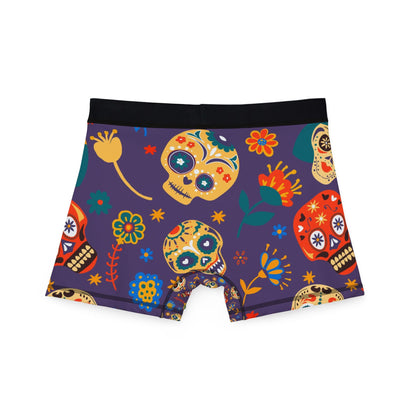 Day of the Dead Men's Boxers, Colorful AOP Underwear, Unique Halloween Gift, Fun Skull Print, Vibrant Men's Apparel - MaisonThreadory