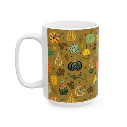 Autumn Harvest Ceramic Mug - Cozy Fall Vibes, Pumpkin Spice Lover's Gift, Seasonal Home Decor, Thanksgiving Coffee Cup, Cute Kitchenware - MaisonThreadory