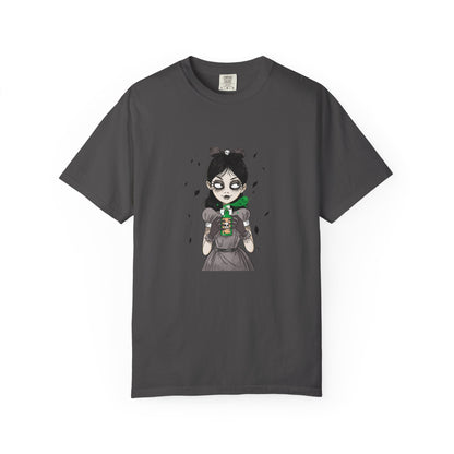 Gothic Girl Graphic Tee, Casual Wear, Halloween T-shirt, Unique Art Clothing, Gift for Teens - MaisonThreadory