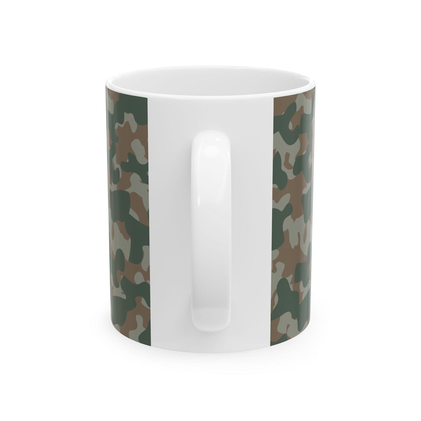 Camouflage Ceramic Mug for Coffee Lovers, Military Style, Unique Gift, Adventure Vibes, Perfect for Outdoors, 11oz, 15oz - MaisonThreadory
