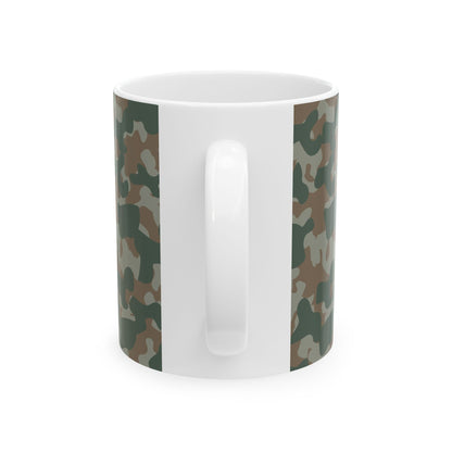 Camouflage Ceramic Mug for Coffee Lovers, Military Style, Unique Gift, Adventure Vibes, Perfect for Outdoors, 11oz, 15oz - MaisonThreadory