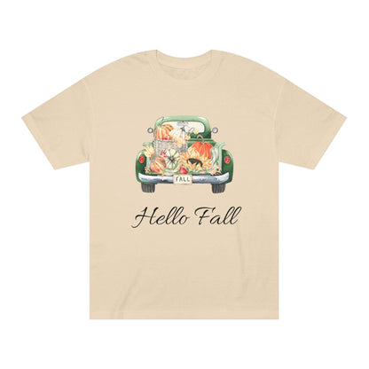Hello Fall Unisex Classic Tee | Cozy Autumn Shirt, Fall Fashion, Seasonal T-Shirt, Gift for Her, Trendy Outfit - MaisonThreadory