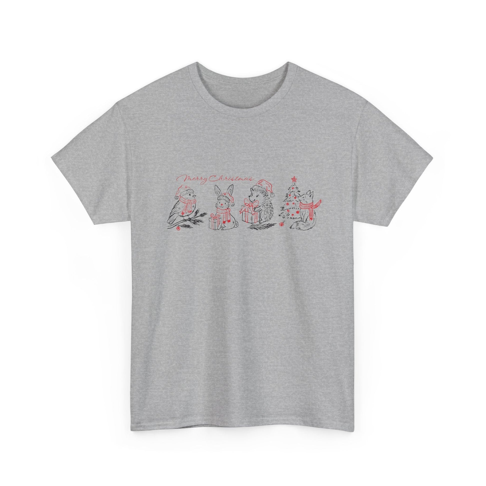 Whimsical Holiday Character Unisex Heavy Cotton Tee, Cute Graphic Tee, Family Reunion Shirt, Christmas Gift, Everyday Casual Wear - MaisonThreadory