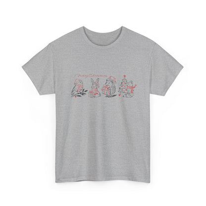 Whimsical Holiday Character Unisex Heavy Cotton Tee, Cute Graphic Tee, Family Reunion Shirt, Christmas Gift, Everyday Casual Wear - MaisonThreadory