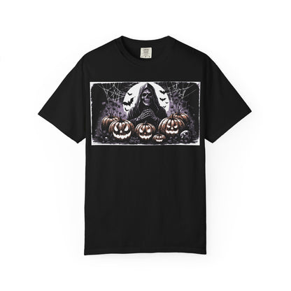 Spooky Halloween T-shirt, Unisex Graphic Tee, Ghostly Apparel, Fall Fashion, Pumpkin Shirt, Halloween Costume Top - MaisonThreadory