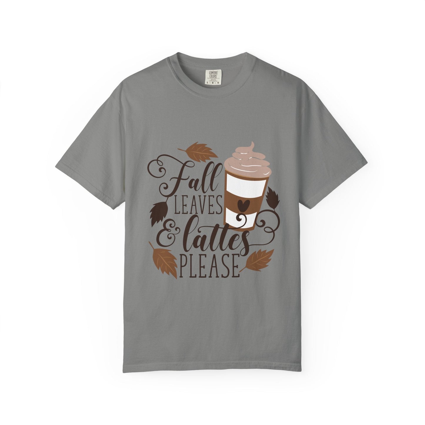 Fall Leaves & Lattes Unisex T-Shirt, Cozy Autumn Tee, Perfect for Fall, Coffee Lovers Gift, Seasonal Fashion Statement, Thanksgiving Shirt - MaisonThreadory