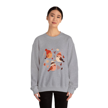 Cozy Birdie Crewneck Sweatshirt - Cute Winter Apparel, Gift for Bird Lovers, Fall Fashion, Layering Sweatshirt, Holiday Gift - MaisonThreadory