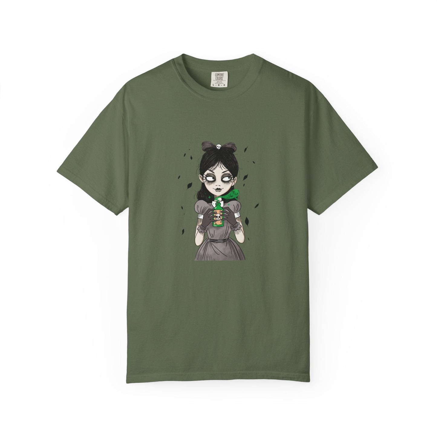 Gothic Girl Graphic Tee, Casual Wear, Halloween T-shirt, Unique Art Clothing, Gift for Teens - MaisonThreadory