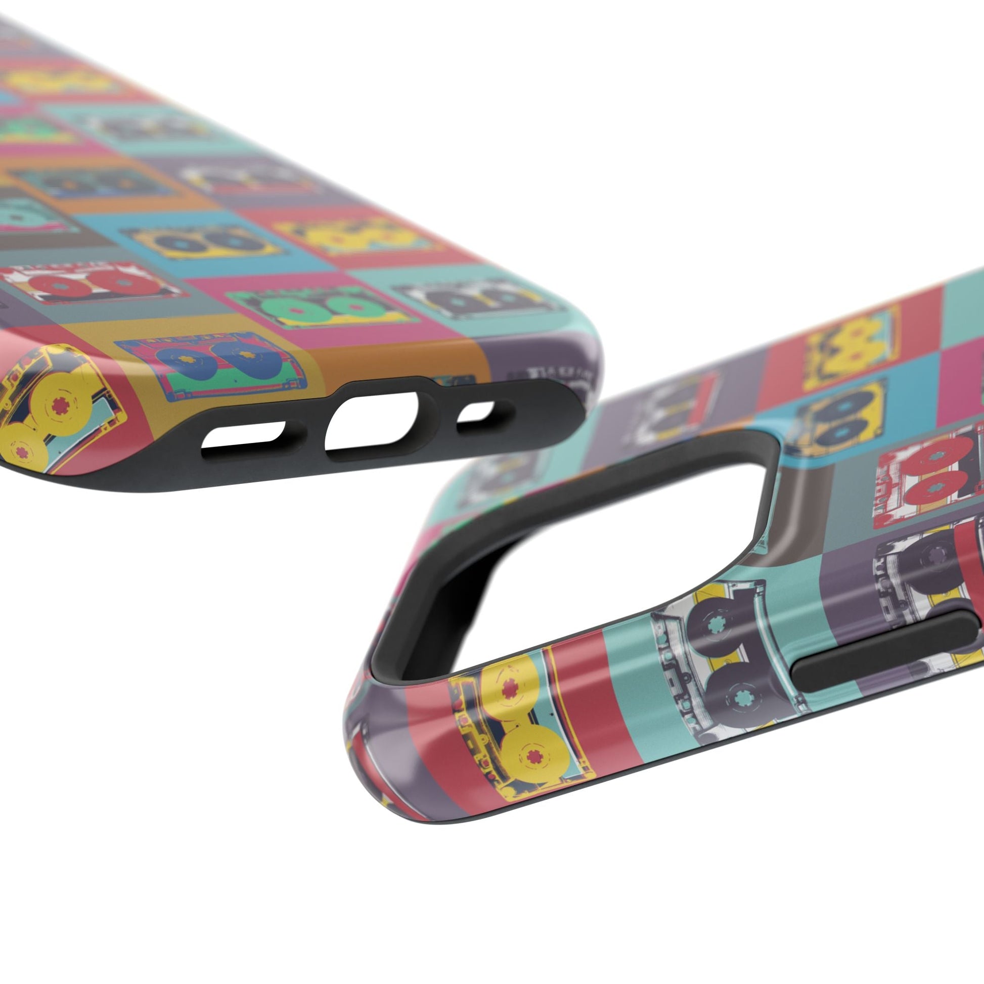 Retro Cassette Tape Phone Case, Vintage Style Tough Case, Music Lover Gift, Funky Tech Accessory, Fun Phone Cover - MaisonThreadory