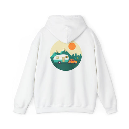 Camping Adventure Hoodie - Unisex Heavy Blend - Cozy Sweatshirt for Nature Lovers - Outdoor Gift - Travel Hoodie - MaisonThreadory