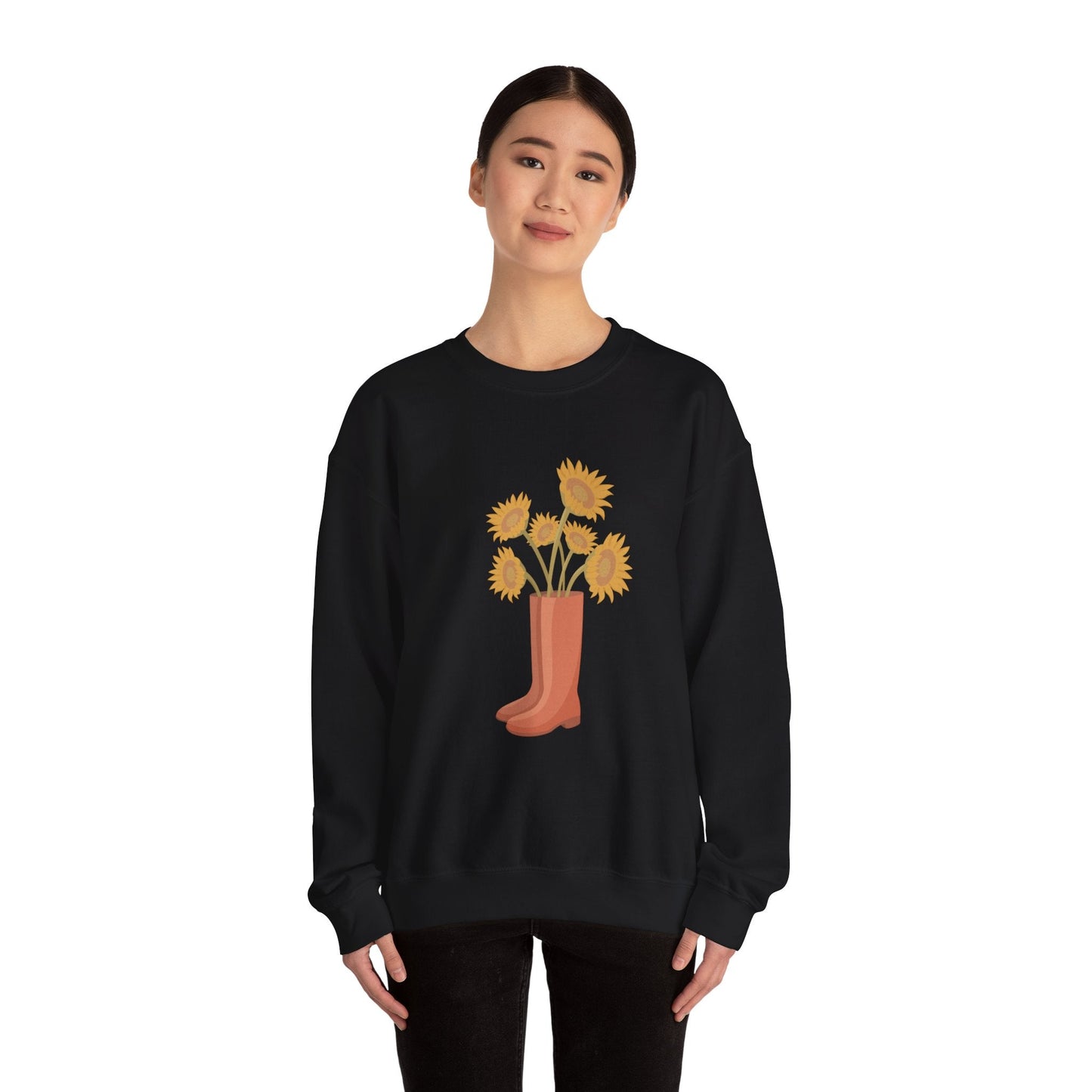 Sunny Boots Floral Crewneck Sweatshirt - MaisonThreadory