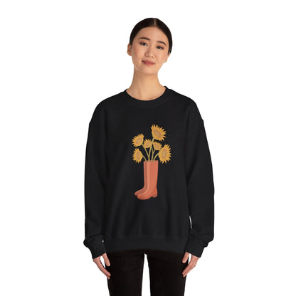 Sunny Boots Floral Crewneck Sweatshirt - MaisonThreadory